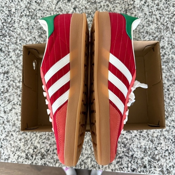 Adidas Originals Mens Size 10 Gazelle Indoor Better Scarlet-Red/Green Heel Tabs main image 4